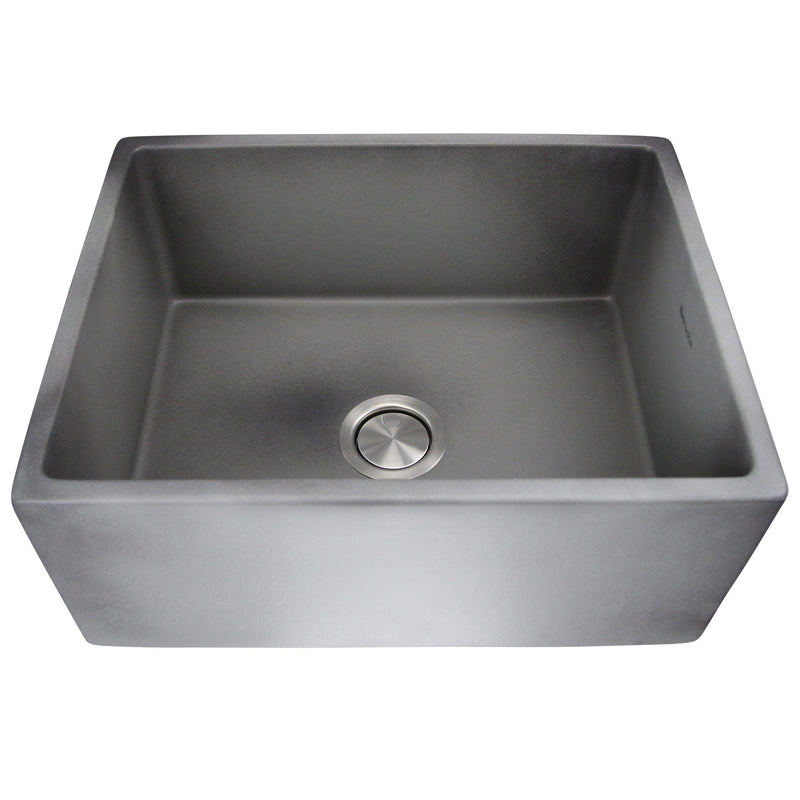 Nantucket Sinks 23-Inch Farmhouse Fireclay Sink with Concrete Finish FCFS2418S-Concrete - view 2