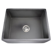 Nantucket Sinks 23-Inch Farmhouse Fireclay Sink with Concrete Finish FCFS2418S-Concrete - view 3
