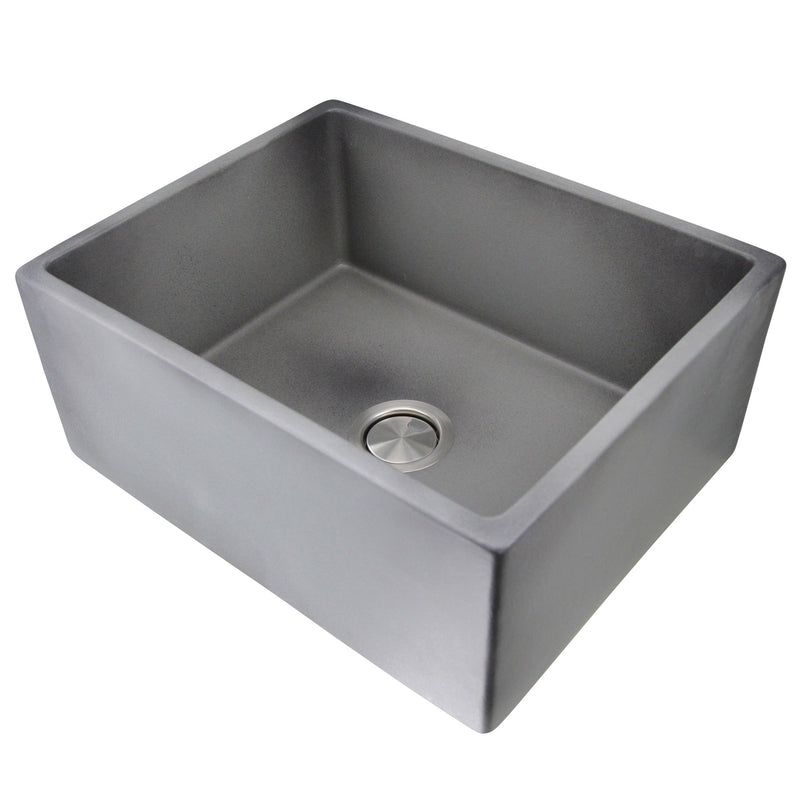 Nantucket Sinks 23-Inch Farmhouse Fireclay Sink with Concrete Finish FCFS2418S-Concrete - view 4