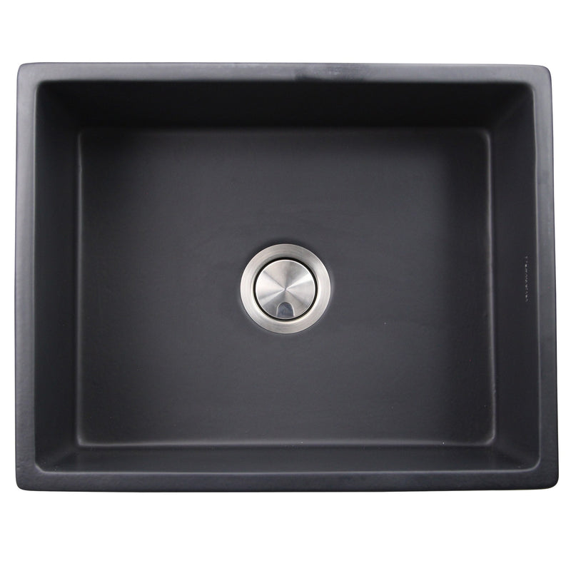 Nantucket Sinks 23-Inch Farmhouse Fireclay Sink with Matte Black Finish FCFS2418S-MatteBlack - view 3