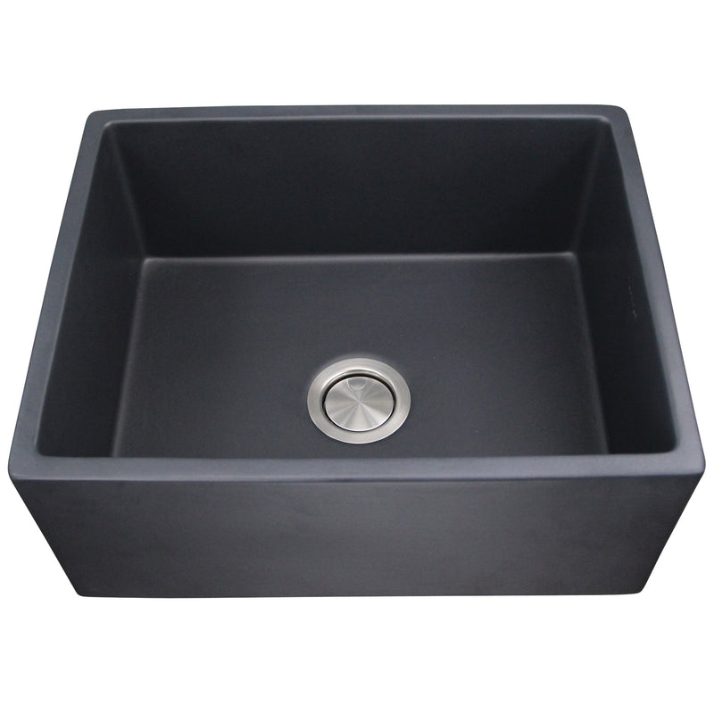 Nantucket Sinks 23-Inch Farmhouse Fireclay Sink with Matte Black Finish FCFS2418S-MatteBlack - view 4
