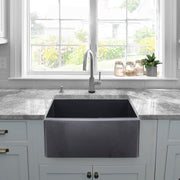 Nantucket Sinks 23-Inch Farmhouse Fireclay Sink with Matte Black Finish FCFS2418S-MatteBlack - view 7