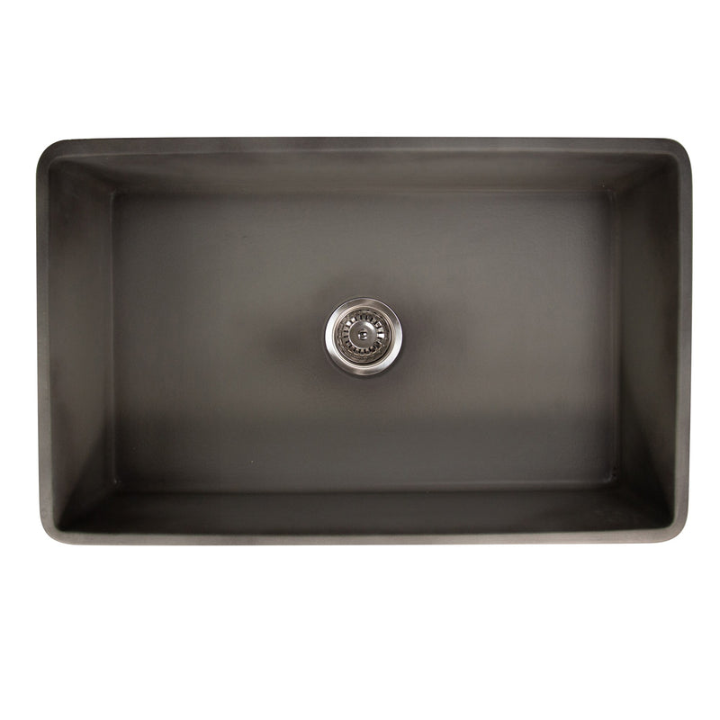 Nantucket Sinks 30-Inch Farmhouse Fireclay Sink with Concrete Finish FCFS3020S-Concrete - view 2