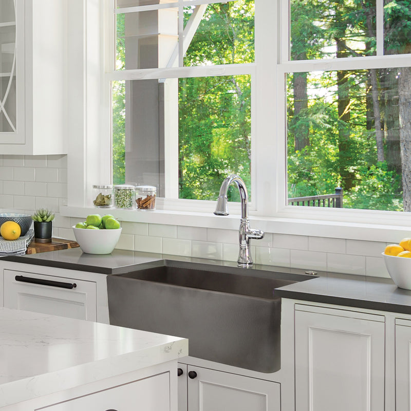 Nantucket Sinks 30-Inch Farmhouse Fireclay Sink with Concrete Finish FCFS3020S-Concrete - view 7