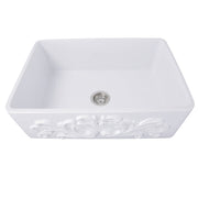 Nantucket Sinks 30-Inch Farmhouse Fireclay Sink with Filigree Apron FCFS3020S-Filigree - view 2