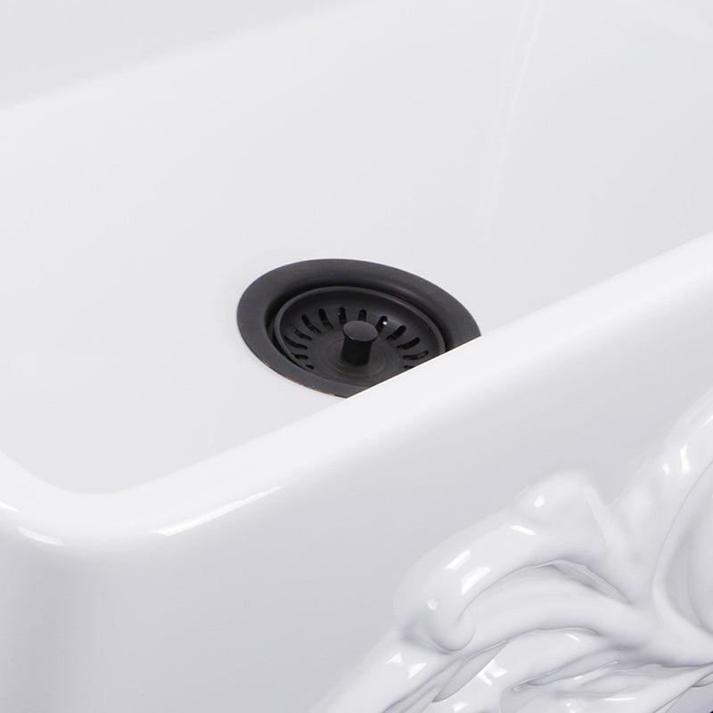 Nantucket Sinks 30-Inch Farmhouse Fireclay Sink with Filigree Apron FCFS3020S-Filigree - view 5