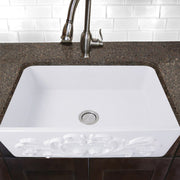 Nantucket Sinks 30-Inch Farmhouse Fireclay Sink with Filigree Apron FCFS3020S-Filigree - view 6