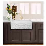 Nantucket Sinks 30-Inch Farmhouse Fireclay Sink with Grapes Apron FCFS3020S-Grapes - view 6