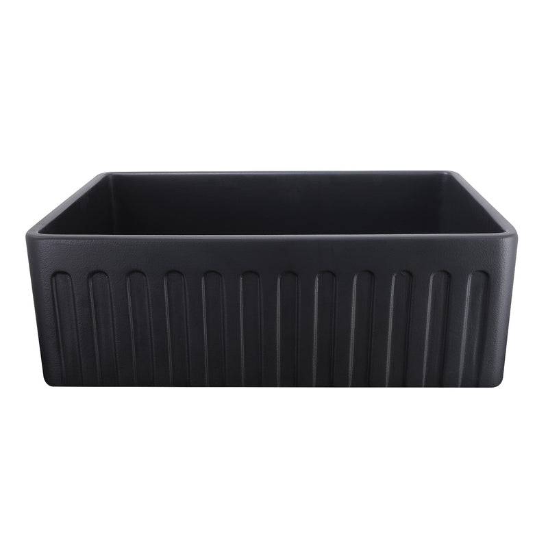 Nantucket Sinks 30-Inch Farmhouse Fireclay Sink with Matte Black Finish FCFS3020S-MatteBlack - view 2