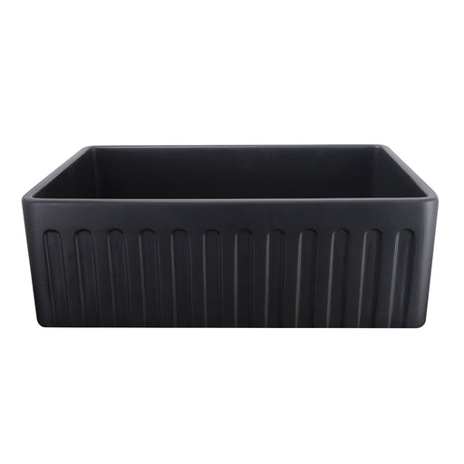 Nantucket Sinks 30-Inch Farmhouse Fireclay Sink with Matte Black Finish FCFS3020S-MatteBlack - view 2