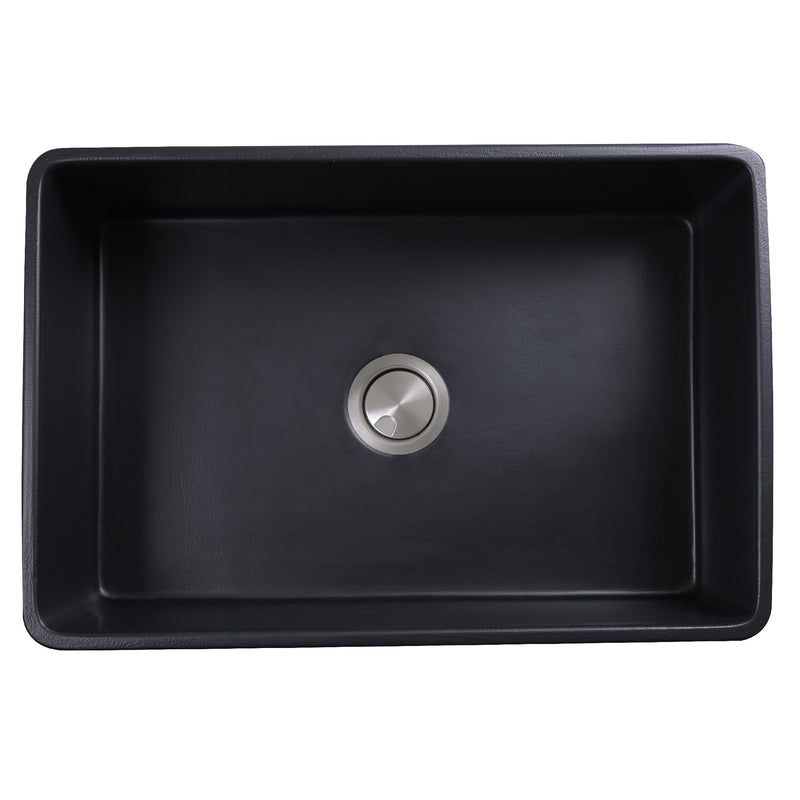 Nantucket Sinks 30-Inch Farmhouse Fireclay Sink with Matte Black Finish FCFS3020S-MatteBlack - view 3