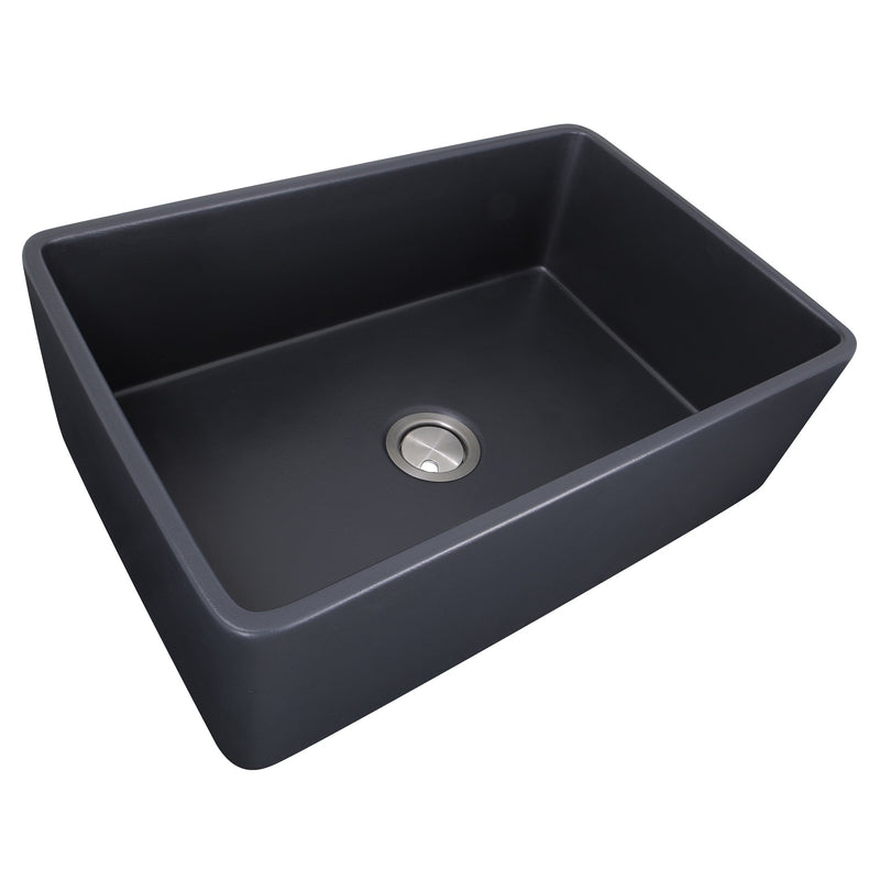 Nantucket Sinks 30-Inch Farmhouse Fireclay Sink with Matte Black Finish FCFS3020S-MatteBlack - view 5