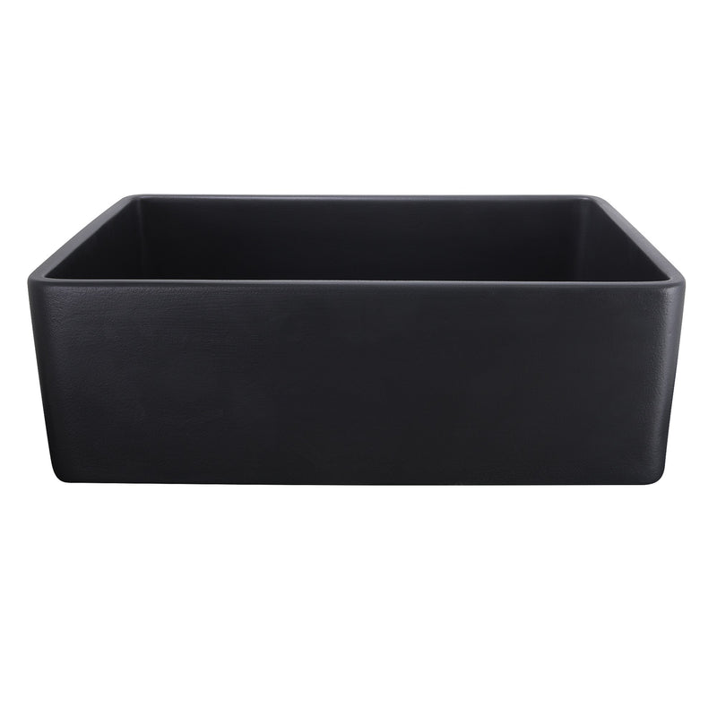 Nantucket Sinks 30-Inch Farmhouse Fireclay Sink with Matte Black Finish FCFS3020S-MatteBlack
