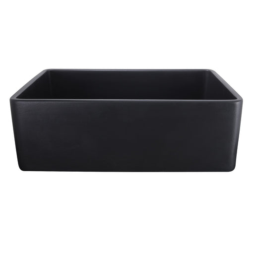 Nantucket Sinks 30-Inch Farmhouse Fireclay Sink with Matte Black Finish FCFS3020S-MatteBlack