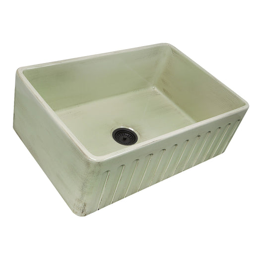 Nantucket Sinks 30-Inch Farmhouse Fireclay Sink with Shabby Green Finish FCFS3020S-ShabbyGreen - view 2