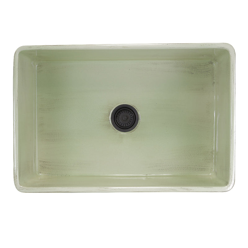 Nantucket Sinks 30-Inch Farmhouse Fireclay Sink with Shabby Green Finish FCFS3020S-ShabbyGreen - view 3