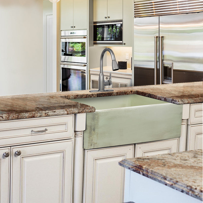 Nantucket Sinks 30-Inch Farmhouse Fireclay Sink with Shabby Green Finish FCFS3020S-ShabbyGreen - view 7