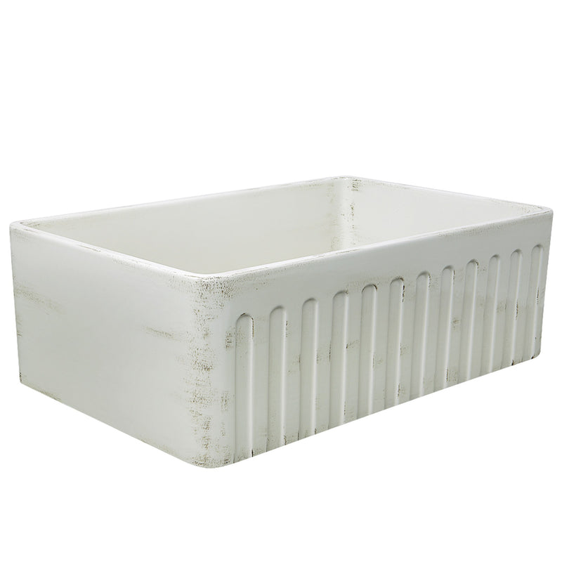 Nantucket Sinks 30-Inch Farmhouse Fireclay Sink with Shabby Straw Finish FCFS3020S-ShabbyStraw - view 2