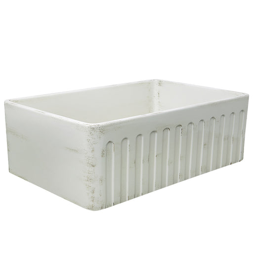 Nantucket Sinks 30-Inch Farmhouse Fireclay Sink with Shabby Straw Finish FCFS3020S-ShabbyStraw - view 2