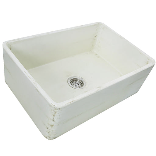 Nantucket Sinks 30-Inch Farmhouse Fireclay Sink with Shabby Straw Finish FCFS3020S-ShabbyStraw