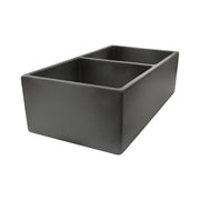 Nantucket Sinks Double Bowl Farmhouse Fireclay Sink with Concrete Finish FCFS3318D-Concrete - view 2