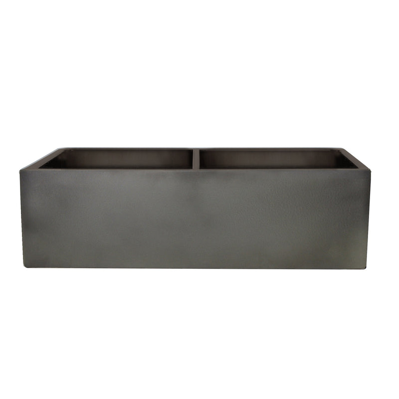 Nantucket Sinks Double Bowl Farmhouse Fireclay Sink with Concrete Finish FCFS3318D-Concrete - view 3