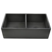 Nantucket Sinks Double Bowl Farmhouse Fireclay Sink with Concrete Finish FCFS3318D-Concrete - view 4