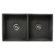 Nantucket Sinks Double Bowl Farmhouse Fireclay Sink with Concrete Finish FCFS3318D-Concrete - view 5
