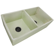 Nantucket Sinks Double Bowl Farmhouse Fireclay Sink with Shabby Green Finish FCFS3318D-ShabbyGreen - view 2