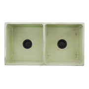 Nantucket Sinks Double Bowl Farmhouse Fireclay Sink with Shabby Green Finish FCFS3318D-ShabbyGreen - view 3