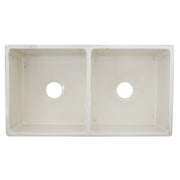 Nantucket Sinks Double Bowl Farmhouse Fireclay Sink with Shabby Straw Finish FCFS3318D-ShabbyStraw - view 4