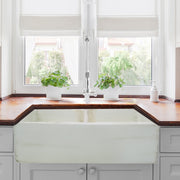 Nantucket Sinks Double Bowl Farmhouse Fireclay Sink with Shabby Straw Finish FCFS3318D-ShabbyStraw - view 6