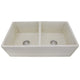 Nantucket Sinks Double Bowl Farmhouse Fireclay Sink with Shabby Straw Finish FCFS3318D-ShabbyStraw