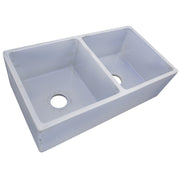Nantucket Sinks Double Bowl Farmhouse Fireclay Sink with Shabby Sugar Finish FCFS3318D-ShabbySugar - view 2