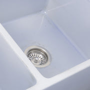 Nantucket Sinks Double Bowl Farmhouse Fireclay Sink with Shabby Sugar Finish FCFS3318D-ShabbySugar - view 4