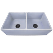 Nantucket Sinks Double Bowl Farmhouse Fireclay Sink with Shabby Sugar Finish FCFS3318D-ShabbySugar - view 5