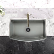 Nantucket Sinks 33 Inch Concrete Farmhouse Fireclay Sink with Curved Apron FCFS3320CA-C - view 4