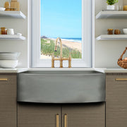 Nantucket Sinks 33 Inch Concrete Farmhouse Fireclay Sink with Curved Apron FCFS3320CA-C - view 5
