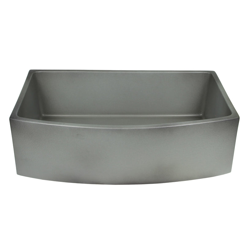 Nantucket Sinks 33 Inch Concrete Farmhouse Fireclay Sink with Curved Apron FCFS3320CA-C