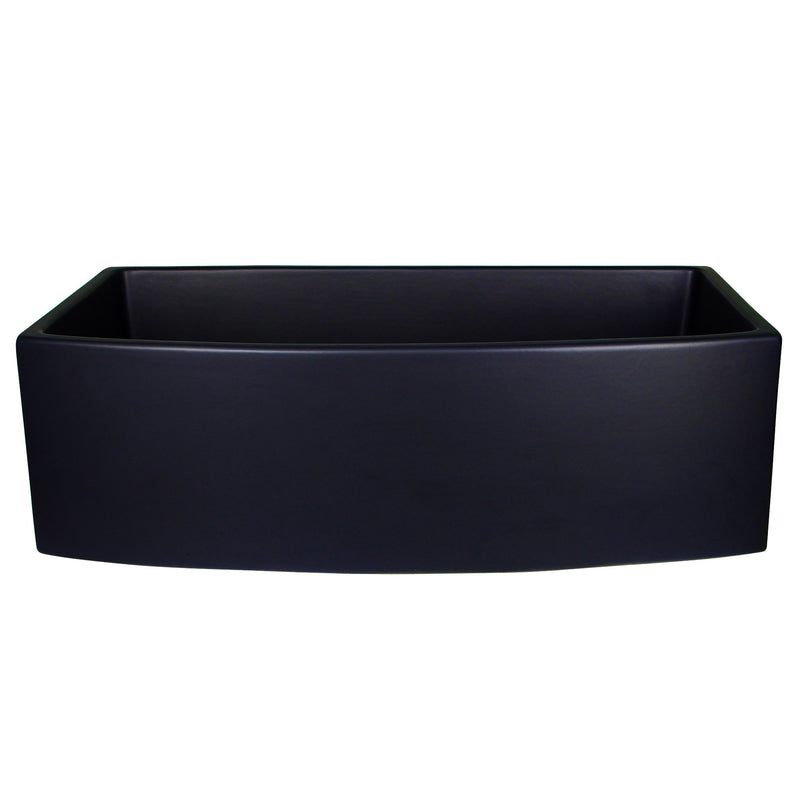 Nantucket Sinks 33 Inch Matte Black Farmhouse Fireclay Sink with Curved Apron FCFS3320CA-MB - view 2