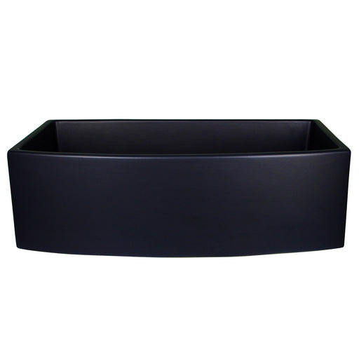 Nantucket Sinks 33 Inch Matte Black Farmhouse Fireclay Sink with Curved Apron FCFS3320CA-MB - view 2