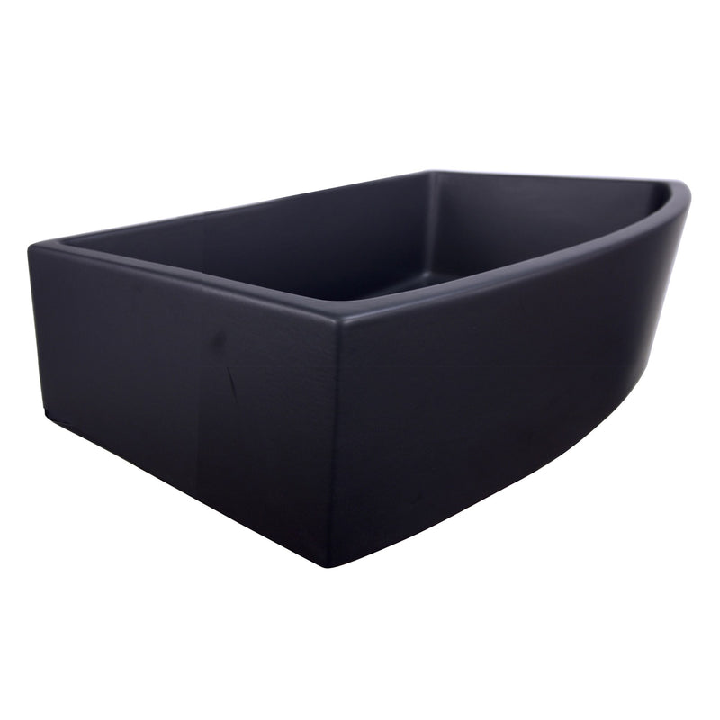 Nantucket Sinks 33 Inch Matte Black Farmhouse Fireclay Sink with Curved Apron FCFS3320CA-MB - view 3