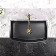 Nantucket Sinks 33 Inch Matte Black Farmhouse Fireclay Sink with Curved Apron FCFS3320CA-MB - view 4