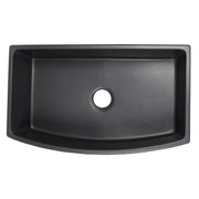 Nantucket Sinks 33 Inch Matte Black Farmhouse Fireclay Sink with Curved Apron FCFS3320CA-MB
