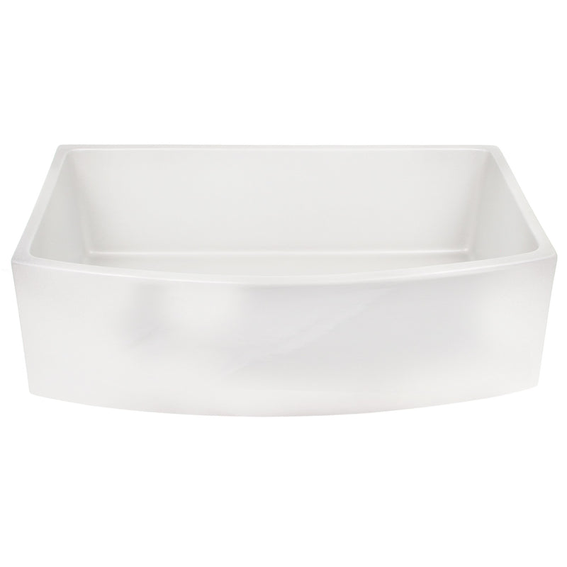 Nantucket Sinks 33 Inch White Farmhouse Fireclay Sink with Curved Apron FCFS3320CA-W - view 2