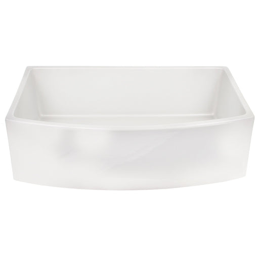 Nantucket Sinks 33 Inch White Farmhouse Fireclay Sink with Curved Apron FCFS3320CA-W - view 2
