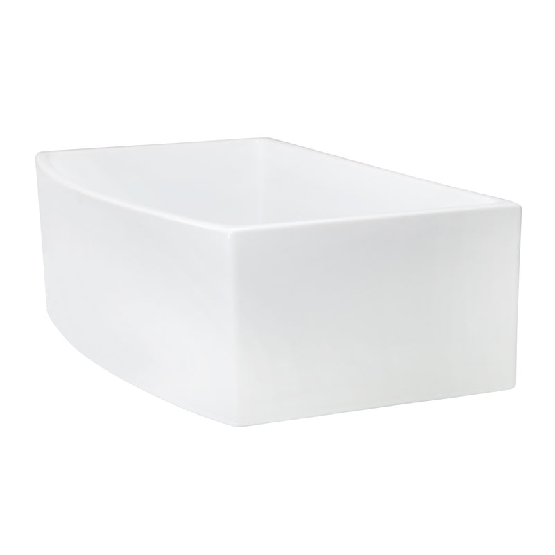 Nantucket Sinks 33 Inch White Farmhouse Fireclay Sink with Curved Apron FCFS3320CA-W - view 4