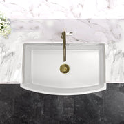 Nantucket Sinks 33 Inch White Farmhouse Fireclay Sink with Curved Apron FCFS3320CA-W - view 7