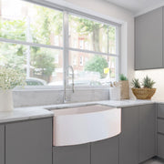 Nantucket Sinks 33 Inch White Farmhouse Fireclay Sink with Curved Apron FCFS3320CA-W - view 8