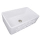 Nantucket Sinks 33-Inch Farmhouse Fireclay Sink with Filigree Apron - White FCFS3320S-Filigree